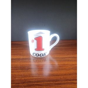 Schmidt Porcelain #1 Cook Mug Made in Brazil Red & White